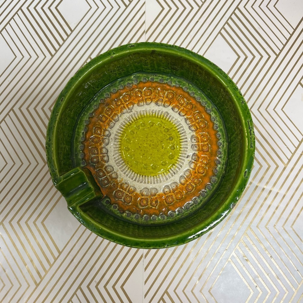 Vintage Mid-Century Bitossi For Rosenthal-Netter Ceramic Glazed Ashtray